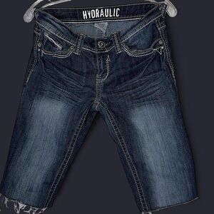 Hydraulic Dark Blue Denim Cutoff Shorts